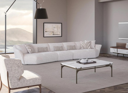 Luxus Set 2tlg Wohnzimmer Sofa Fünfsitzer Textil Sofa Einrichtung Couchtisch